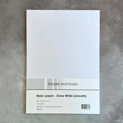 Simple and basic "Basic Paper A4 - Snow White (smooth) SBB053