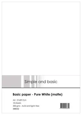 Simple and basic "Basic Paper A4 - Pure White (matte) SBB052