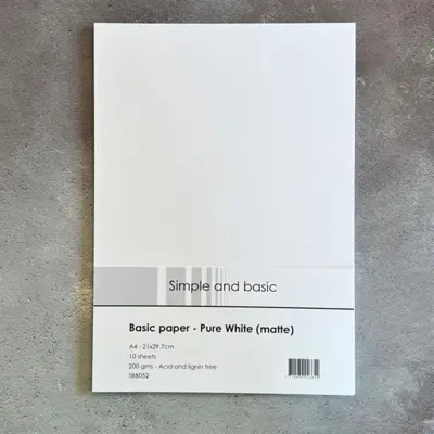 Simple and basic "Basic Paper A4 - Pure White (matte) SBB052