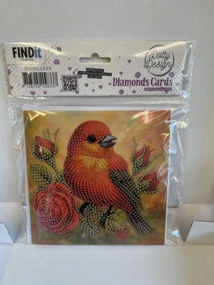 Diamond painting kort sangfugl 15 x 15cm