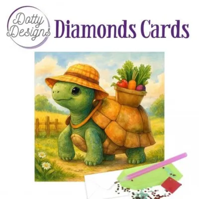 Diamond painting kort skildpadde 15 x 15cm