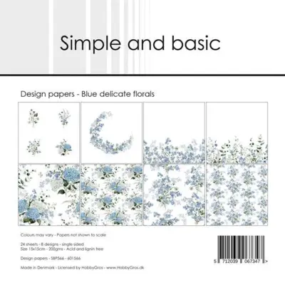 Simple and Basic Design Papers "Blue delicate florals" SBP566