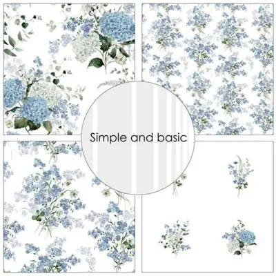 Simple and Basic Design Papers "Blue delicate florals" SBP566