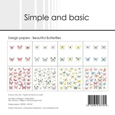 Simple and Basic Design Papers "Beautiful Butterflies" SBP567