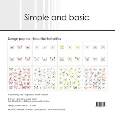 Simple and Basic Design Papers "Beautiful Butterflies" SBP767