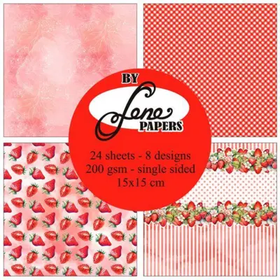 BY Lene Paperpad "Strawberry Time" BLP082, 15x15cm