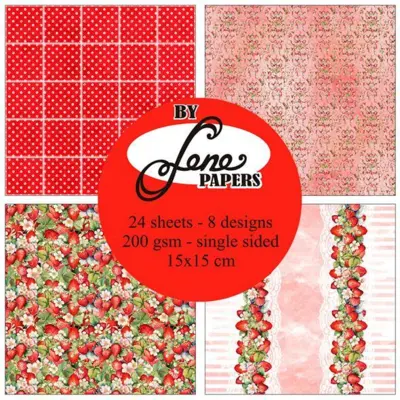 BY Lene Paperpad "Strawberry Time" BLP082, 15x15cm