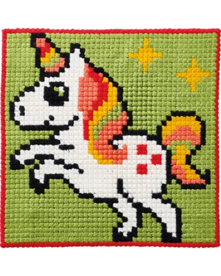 Børnestramaj Enhjørning m. stjerner, 25x25cm