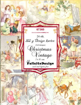 Felicita design Toppers 10x7cm 24stk Christmas vintage