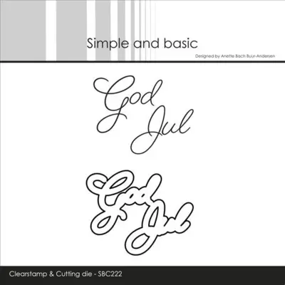 Simple and basic Clearstamp & dies "God Jul" SBC222