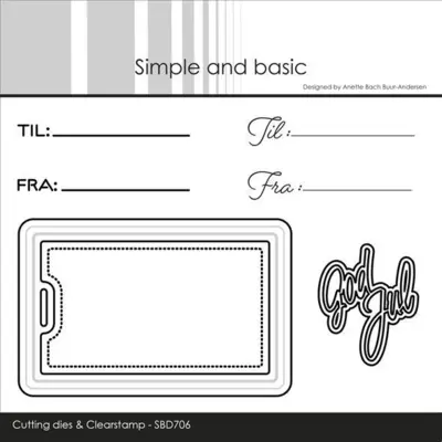 Simple and Basic dies & clearstamp "Gift tag with elegant edges" SBD706