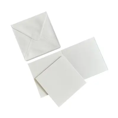 HobbyGros Storage - 50 Sæt - 3x3" / 76x76mm - Kort/Kuverter "Pure White" SS142