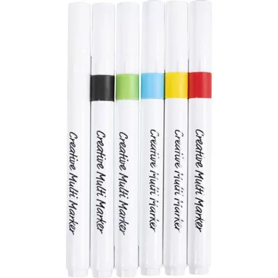 Kreativ Multi Tusch 6stk. streg 4mm, ass. farver
