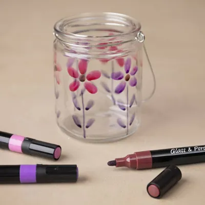 Glas- og Porcelænstusch 6stk. lilla/pink harmoni, streg 1-4 mm, halvdækkende