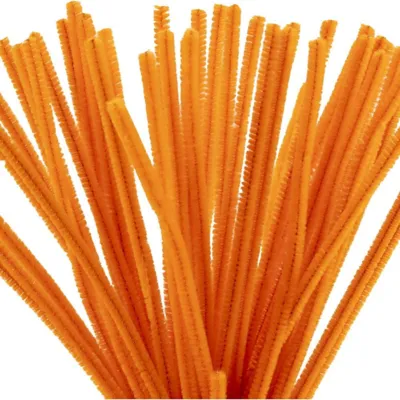 Chenille, 50stk., L: 30cm, 6mm, orange