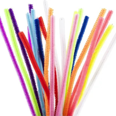 Chenille, 25stk., L: 30cm, 6mm, colorful, farverige