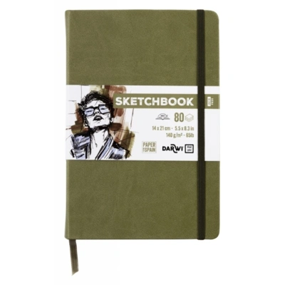 SKETCHBOOK 14X21 80SH 140G KHAKI / grøn