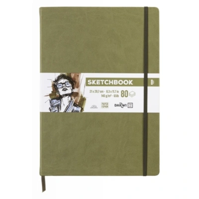 SKETCHBOOK A4 80SH 140G KHAKI / grøn