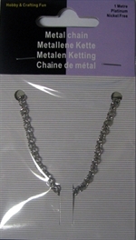 Metalkæde sølvfarvet 3mm, 100cm