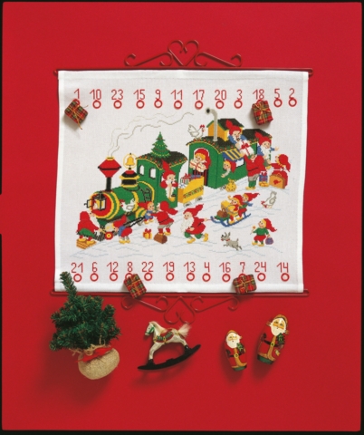 Julekalender Juletoget, 50 x 45cm