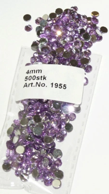 Rhinsten 4mm l. lilla, 500stk.
