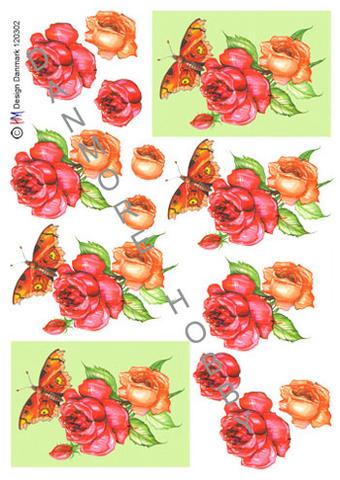 3D ark HM-design blomster med sommerfugl