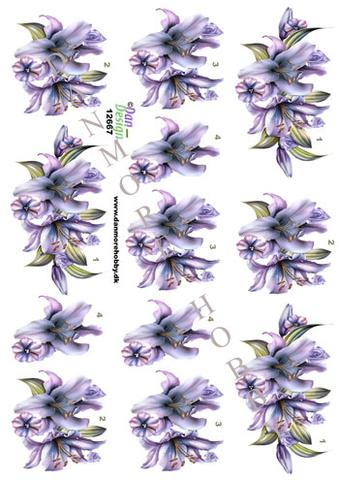 3D ark Dan-design blomster lilla
