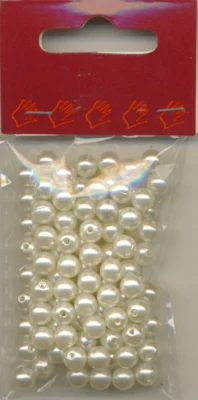 Voksperler råhvid 6mm, 50stk.