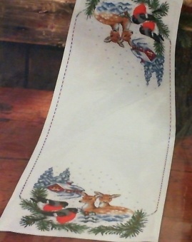Juleløber rådyr i sneen, 33 x 90cm