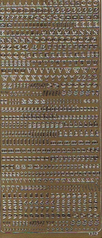 Stickers Tal og Bogstaver 6mm 1554 guld