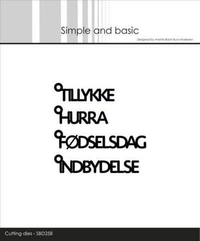 Simple and Basic die "Texts w/Hanger - Danske tekster #1" SBD258