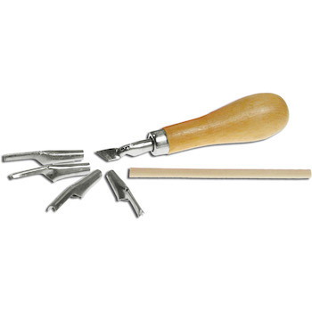 Linoleumskniv sæt med 5 knive