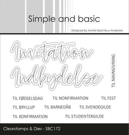 Simple and basic Clearstamp + Dies "Invitation" SBC172