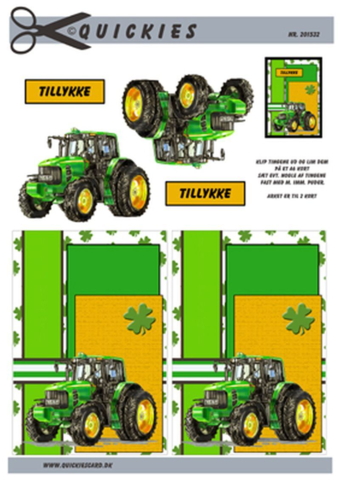 3D ark Quickies Grøn traktor