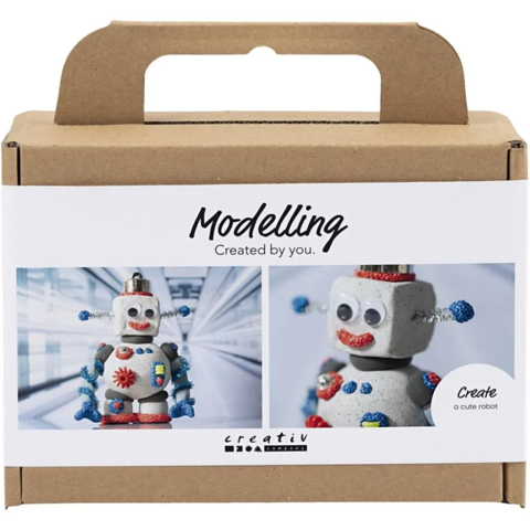 Mini DIY Kit Modellering, Robotdreng, Blå, Grå, Rød