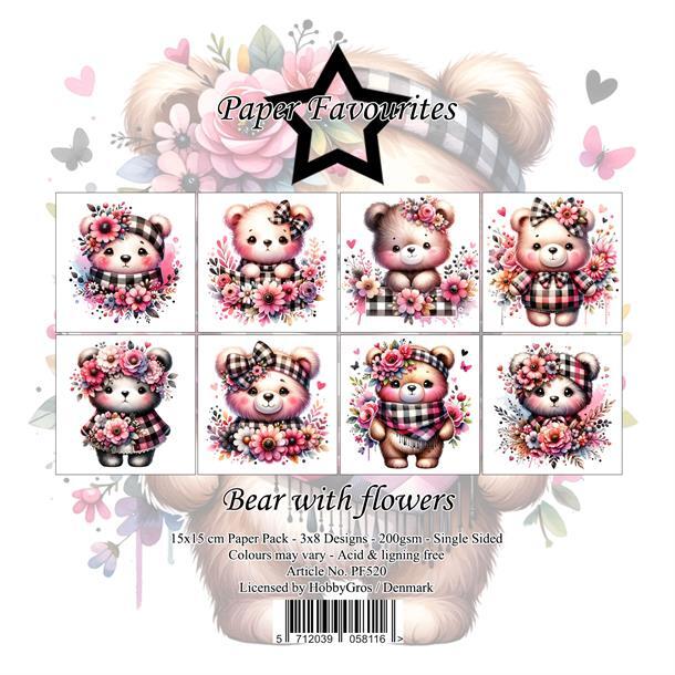 Paper Favourites Paper Pack 15*15cm "Bear with flowers" PF520