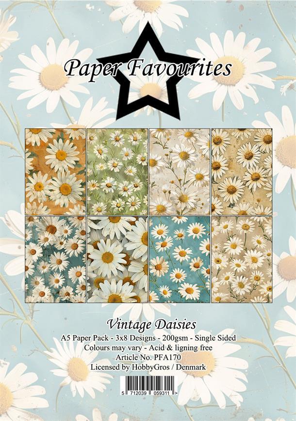Paper Favourites Paper Pack A5 "Vintage Daisies" PFA170