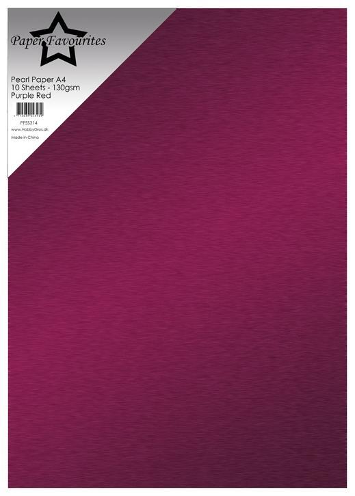Paper Favourites Pearl Paper 10ark, 140gr. "Purple Red" PFSS314