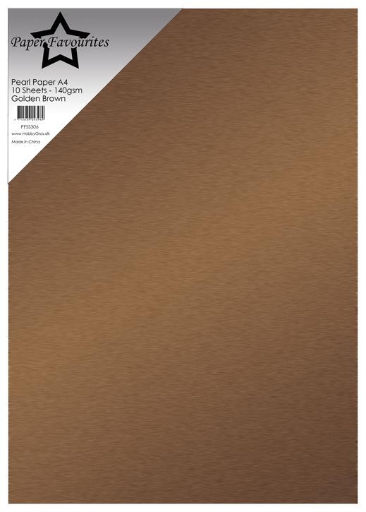 Paper Favourites Pearl Paper 10ark, 140gr. "Golden Brown" PFSS306