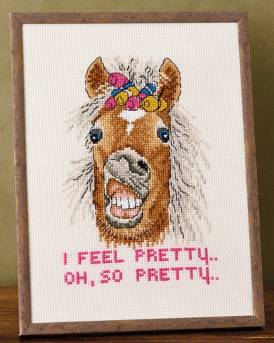 Broderi billede, 18x24cm, I feel pretty
