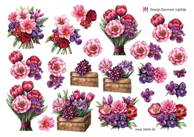 3D ark HM-design Blomsterbuket med forårsblomster