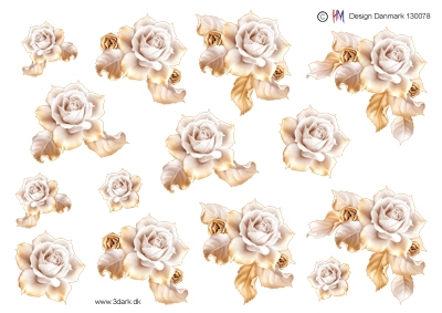 3D ark HM-design Roser i sart lys farve