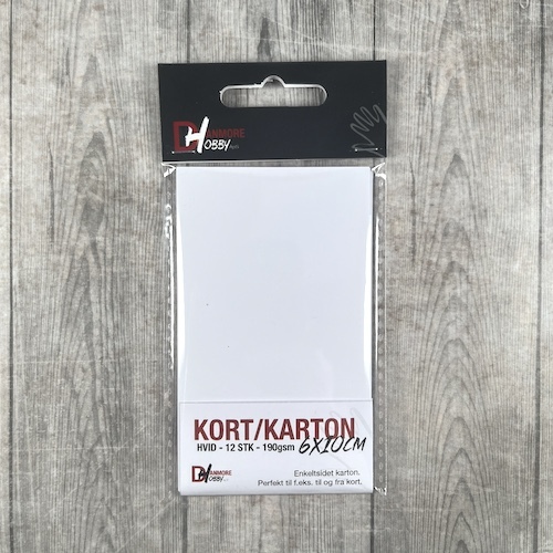 Kort / karton hvid 190gram 6x9,9cm, 12stk.