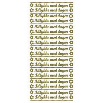 Sticker 3439 Tillykke med dagen guld