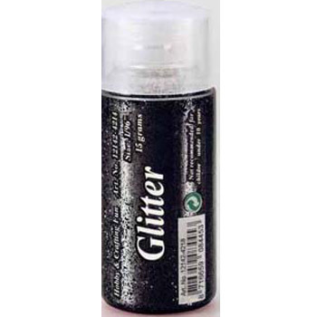 Glitter drys fint sort 15g