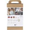 DIY Kit Smykker, beige, brændt orange, hvid perlemor