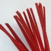 Chenille rød 6mm x 30cm, 25stk.