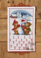 Julekalender Bamser og snemand, 37 x 62cm