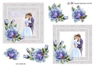 3D ark HM-design Bryllup blå rose