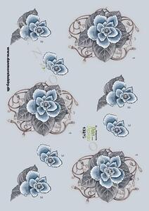 3D ark Dan-design Blå blomst